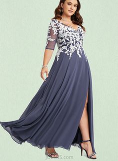 Karlee A-line V-Neck Floor-Length Chiffon Lace Evening Dress UKP0020852 Fabric:: Chiffon,Lace Silhouette:: A-line Length:: Floor-Length Neckline:: V-Neck Straps&Sleeves:: 1/2Sleeves FullyLined:: NO Built-InBra:: Yes Boning:: No Notes:: Lacecolorwillbeaspicturednomatterwhichcolorispickedforyourdress. Features:: LegSlit BackStyle:: BackZip,Illusion,Scoop ModelName:: Nika Height:: 5.8ft（176cm） Bust:: 32in（82cm） Waist:: 24in（61cm） Hips:: 35in（89cm） WearingSize:: US2/UK8/EU34 ModelName:: Anna Height:: 5.6ft（171cm） Bust:: 40in（102cm） Waist:: 31in（79cm） Hips:: 45in（114cm） WearingSize:: CustomSize This dress could be custom made, there are no extra cost to do custom size and color. Georgette V-neck Bridesmaid Dress, V-neck Georgette Dress For Banquet, Chiffon V-neck Evening Dress For Mother Of The Bride, V-neck Chiffon Dress For Mother Of The Bride, Chiffon V-neck Mother Of The Bride Dress, Lace Evening Dresses, Chiffon Lace, Neck Strap, Evening Dress