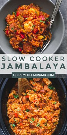 slow cooker jambaalaya is an easy and delicious side dish for dinner