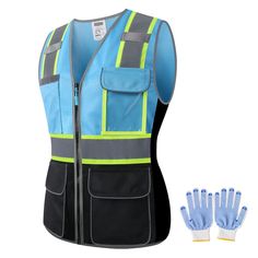 PRICES MAY VARY. 【FIRST-CLASS MATERIALS】100% polyester, 360°high visibility reflective material,durable zipper, quick drying, breathable and lightweight mesh fabric 【FEATURES】It is a safety vest specially designed for women and Lady, includes youth. Black knitted fabric with elastic tape to show perfectly woman's slim waist line and added an elastic hem at the bottom to hug every curve and emphasize the female figure.It can provide enough wiggle room for layering when working in any environments Safety Jacket, Lady Shop, Work Vest, Womens Safety, Industrial Safety, Reflective Jacket, Reflective Vest, Vest For Women, Safety Clothing