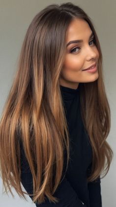 Long Brunette Hair Green Eyes, Burnt Brunette Hair, Balayage Colors For Brunettes, Hair Color Pale Skin Green Eyes, Winter Hair Color For Brown Eyes, Brown Hair Trends Fall 2024, Long Hair Color Ideas For Brunettes, Warm Autumn Color Palette Hair, 2024 Brown Hair Trends