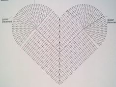 a crocheted heart is shown on a white background