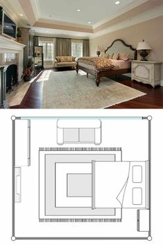 the floor plan for this bedroom is very large