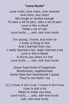 Nazareth - Love Hurts lyrics Free Lyrics To Use, Love Hurts Lyrics, Nazareth Love Hurts, Hurt Lyrics, Positive Songs, Lyrics To Live By, Country Music Quotes