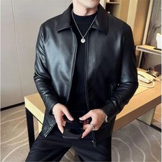 Leather Jacket Casual Outfit, Mens Fashion Leather Jacket, Male Leather Jacket, Winter Leather Jacket, Boys Leather Jacket, Fashion Leather Jacket, Mens Leather Jackets, Tech Clothing, Leather Jacket Mens