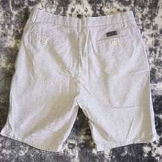 Bnwot! Nautica: White & Grey Seersucker Shorts. Perfect Condition! No Stains, Pulls, Or Snags! Size 33. Smoke Free And Pet Free Home. White Seersucker Summer Bottoms, White Seersucker Summer Shorts, White Seersucker Bottoms For Beach, Casual White Seersucker Shorts, Striped Seersucker Summer Bottoms, Striped Seersucker Bottoms For Summer, Summer Striped Seersucker Bottoms, Preppy Cotton Bottoms For Vacation, Preppy Cotton Vacation Bottoms