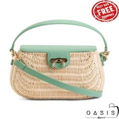 "Brand New New With Tags 100% Authentic Items! 100% Customer Satisfaction Guarantee! Thank You For Shopping! Top Carry Handle, Detachable Shoulder Strap, Gold Tone Hardware 8.25in W X 7in H Flap And Flip Lock Closure 1 Interior Slip Pocket Rattan Tags: Women's Bag, Crossbody Bag, Hobo Bag, Mini Bag, Satchel, Shoulder Bag, Tote Bag, Wallet, Travel Bag, Gift For Her, Gift For Mother, Christmas Gift, Black Friday, Classy, Trendy, Cool, Elegant, Minimalist, Stylish, Luxury, Premium, Unique, Iconic, Luxury Green Trendy Satchel, Luxury Hobo Satchel Bag With Gold-tone Hardware, Floral Babydoll Top, Sperry Women's, Safari Animal Prints, Vintage Crossbody Bag, Mint Gold, Brown Crossbody Bag, Classic Bags