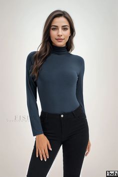 Fisdy - Premium Thermal Turtleneck Sweater with Cashmere Blend, Stretch Fit Base Layer, Long Sleeve Soft and Cozy Casual Knitwear Casual Knitwear, Layered Sweater, High Neck Sweater, Sweater Making, Alpaca Wool, Casual Elegance, Olivia Mark, Base Layer, High Collar