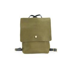 Olive Green The backpack that is all play and no work. Perfect for travel, picnics, and wherever your next adventure might take you. With so many colorful leather and strap options to choose from you can customize this bag to be as unique as the person who carries it. Features: High quality chrome tanned leather bag Interior 8x6 compartmentalized pocket 3/4in wide adjustable shoulder straps Solid brass Japanese locking closure Dimensions: 8in wide, 12in tall, 3in deep 8in x 6in compartmentalized Versatile Leather-backed Travel Backpack, Functional Leather Backpack With Removable Pouch, Leather Backpack With Adjustable Strap For On-the-go, Versatile Backpack With Leather Backing, Everyday Rectangular Backpack With Leather Backing, Rectangular Everyday Backpack With Leather Backing, Backpack With Detachable Strap, Standard Backpack With Detachable Strap, Everyday Standard Backpack