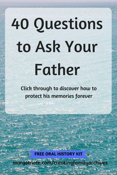 the cover of 40 questions to ask your father, which includes an image of water