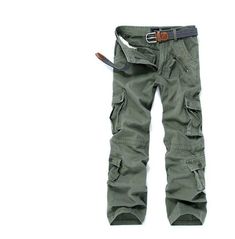 Fashion Men's Zipper And Multi Pocket Cargo Pants (No Belt) Combat Style Khaki Pants With Multiple Pockets, Combat Style Khaki Work Pants With Pockets, Full Length Cotton Cargo Pants For Outdoor, Outdoor Cotton Cargo Jeans With Pockets, Outdoor Cotton Pants With Cargo Pockets, Outdoor Khaki Cotton Cargo Jeans, Cotton Combat Cargo Jeans With Straight Leg, Khaki Cargo Pants For Outdoor Activities, Full Length Khaki Cotton Cargo Jeans