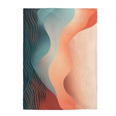 an abstract painting with wavy lines on it