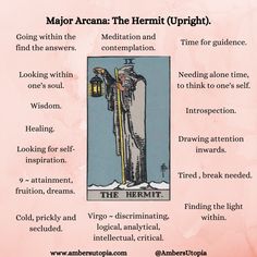 the tarot card for major areas of the hermit