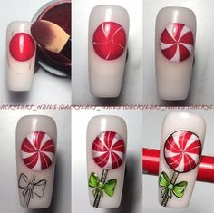 Pop Art Christmas Nails, Christmas Nail Art Step By Step, Ugly Christmas Nails, Cardigan Nails, Step By Step Nail Designs, Christmas Nail Designs Acrylic, Christmas Nail Art Ideas