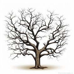 Bare Tree Clipart in Chiaroscuro Art Style Illustration: 4K Vector & PNG Illustration Minimal, Chiaroscuro Art, Tree Clipart, Simple Object, Bare Tree, Tree Quilt, Stencil Crafts, Tree Silhouette, Vector Png