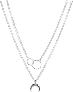 Minimalist Double Chain Metal Charm Necklaces, Minimalist Double Chain Metal Charm Necklace, Minimalist Metal Charm Necklace With Double Chain, Elegant Layered Necklace With Double Chain And Round Pendant, Minimalist Multi-strand Metal Layered Necklace, Layered Double Strand Minimalist Jewelry, Minimalist Layered Double Strand Jewelry, Minimalist Everyday Metal Layered Necklace, Everyday Minimalist Metal Layered Necklace