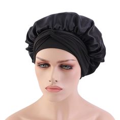 Our Tied Silky Bonnets will not only hold your edges down but will also lock in moisture as you sleep. You can tie the bonnet firmly on your head, and you can adjust to the most comfortable to your head, wide skin-friendly band, little free of pressure on your head. You can use the soft wide long band to make a beautiful bow on your forehead or side, making your bonnet unique and beautiful. The Satin lining goes all the way to the premiere of the bonnet and the wide band ensures maximum comfort Hair Bonnets, Sleep Hat, Silk Bonnet, Bonnet Cap, Satin Bonnet, Hair Bonnet, Lace Wrap, Anti Frizz, Shower Cap