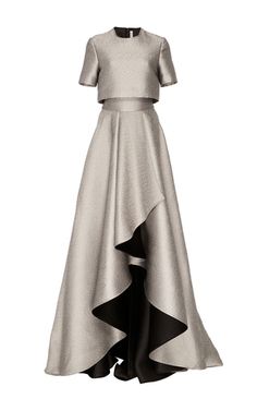 Short Sleeve Double Face Gown by JASON WU for Preorder on Moda Operandi Asymmetrical Evening Dress, Short Sleeve Gown, Black Ball Gown, Evening Gowns With Sleeves, Black Evening Gown, Black Short Sleeve Dress, A Line Evening Dress, Sleeve Gown, Reversible Dress