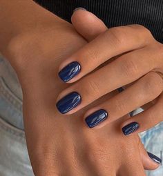 Navy Nails, Navy Blue Nails, Smink Inspiration, Makijaż Smokey Eye, Blue Nail, Girls Nails