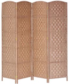 a room divider made out of woven material