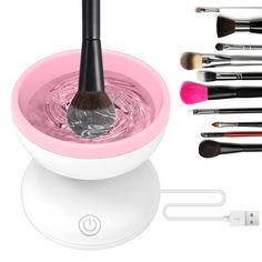 PRICES MAY VARY. ❤[ New Upgrade ]:Different from other cosmetic brush cleaning tools, this electric makeup brush cleaner machine(Patented design) improves the concave and convex parts of the cleaning area, and heightens the convex part so that they can fully contact the interior of the cleaning brush and wash the cosmetic residues. ❤[ USB Power Supply ]: This makeup brush cleaner machine(Patented design) uses the USB plug-in method to work, abandoning the traditional battery power supply method, Matte Make Up, Makeup Brush Cleaner Machine, Electric Makeup, Electric Brush, Brush Cleanser, Face Makeup Brush, Makeup Brush Cleaner, How To Clean Makeup Brushes, Silicone Brush