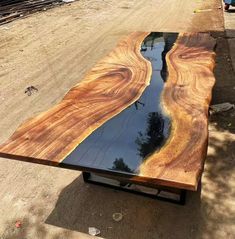 a table that has been made to look like a river