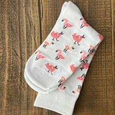 Cotton/Spandex socks featuring a flamingo pattern!  Unisex sizing, see measurement photos for size in inches. Each pair of socks comes in a reusable canvas drawstring bag. Canvas Drawstring Bag, Flamingo Pattern, Boulder Co, Socks And Hosiery, Drawstring Bag, Cotton Spandex, Hosiery, Stocking Stuffers, Flamingo