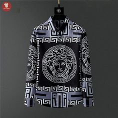 Product Information:Material: 100% polyester.A classic fit style with button-up closure that will be a statement piece in your wardrobe.Feel comfortable, unique in this lightweight summer shirt. Versace Menswear, Plain Pants, Mens Casual Dress Outfits, Elegant Man, Mens Casual Dress, Fit Style, New Pins, Summer Shirts, Fashion Store