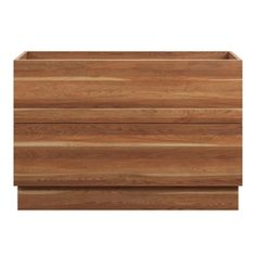 a close up of a wooden drawer on a white background