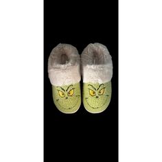 Limited Edition Slip-On Silhouette Grinch Detailing At Toe Grinch Slippers, Ugg Coquette, Brown Slippers, Ugg Tasman Slippers, Classic Slippers, Slide Slippers, Faux Fur Slippers, Suede Slippers, Fuzzy Slippers