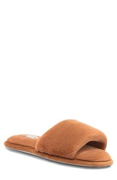 Upgrade your evening routine with these supersoft faux-fur slippers with a soft sole that's meant to be cozy indoors. Textile upper and lining/rubber sole with 100% polyester faux fur Hand wash, line dry Imported Faux Fur Slippers, Evening Routine, Fur Slippers, Womens Slippers, Rubber Sole, Faux Fur, Meant To Be, Slippers, Hand Wash