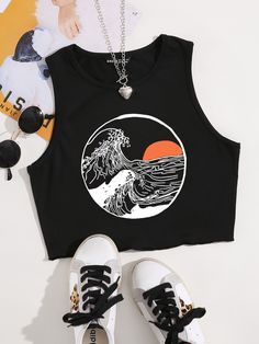 Lazy Girl Outfits, Summer Outfits For Teens, Print Tank Top, Plus Size Tank Tops, Top Tank