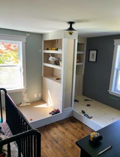 the room is being remodeled and ready to be used as a playroom for children