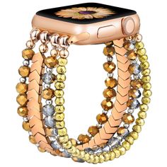 PRICES MAY VARY. 💎【For All Apple Watch Series】💎: This apple watch bracelet bands women beaded/Pearls/Crystal/Pearls/Crystal in boho fashion cute arrow jewelry style are for Apple Watch/Iwatch SE and Series 9 Ultra 8 7 6 5 4 3 2 1. And this Apple Watch Bracelet Band women boho style is for 38mm 40mm 41mm, for Apple watch Sport and apple watch Special Edition, for all Apple Watch Series. 💎【Upgraded: Easy Break-NO! 】💎:1:With upgraded strengthened customized stretch cords Imported from Korea, an Trendy Gold Beaded Watch Bands, Trendy Beaded Gold Apple Watch Band, Trendy Gold Beaded Apple Watch Band, Adjustable Gold Apple Watch Band With Round Beads, Adjustable Beaded Brown Apple Watch Band, Adjustable Gold Beaded Watch Bands, Apple Watch Bracelet Band, Cute Arrow, Apple Watch Bracelet