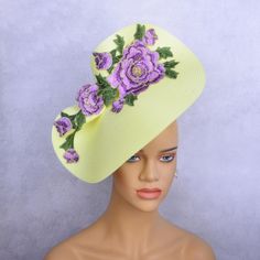 Hello!Welcome to our shop of  365daysCreations product information: Season:All Season Gender:Female Occasion:Party,Wedding,Melbourne cup,Kentucky Derby Material:embroidery,PP straw With 1.2cm satin headband at the back Color:pale yellow,purple,green Elegant Handmade Hat For Gift, Elegant Handmade Hat As A Gift, Handmade Elegant Hat As Gift, Yellow Hat Fascinator For Garden Party, Yellow Fascinator For Kentucky Derby Races, Yellow Fascinator For Royal Ascot, Yellow Fascinator For Royal Ascot Races, Yellow Fascinator Hat For Garden Party, Yellow Summer Fascinator For Races