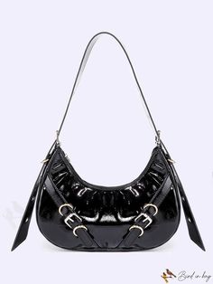 BirdinBag - Punk-inspired PU Leather Single Shoulder Bag for Women with Buckle Detail Punk Inspiration, Style Punk, Word Wrap, Bag For Women, Bag Straps, Hobo Bag, Pu Leather, Bag Lady, Buckle