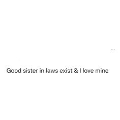 the words good sister in laws exist & i love mine are written on a white background