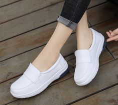 Malvina Women's Loafer Slip-On Shoes | Ultrasellershoes.com – Ultra Seller Shoes Comfortable Work Shoes, White Flat Shoes, Autumn Shoes Women, Work Shoes Women, All Black Shoes, Sport Shoes Fashion, Black And White Shoes, Nursing Shoes, Shoes Comfortable