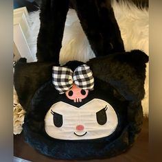 Kuromi Shoulder Bag Measurement: 20 “. X 20” Sanrio Bags, Sanrio Bag, Baby Bingo, Plush Backpack, Sanrio Kuromi, Cosmetic Bags, Bingo, Aesthetic Clothes, Cosmetic Bag