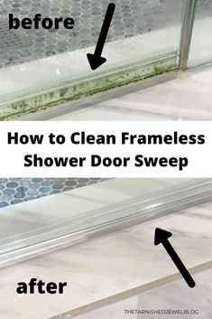 how to clean frameless shower door with vinegar and water before and after it is cleaned