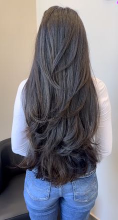 Haircuts For Long Hair Straight, Long Shiny Hair, Really Long Hair, Long Layered Haircuts, Long Dark Hair, Girl Haircuts