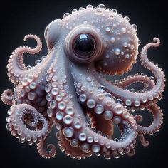 an octopus with large eyes and tentacles