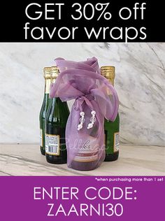 two bottles of wine in front of a marble background with the words get 30 % off favors