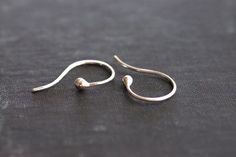 Sterling Silver Hook and Ball Earrings Handmade Silver Jewellery, Metalwork Jewelry, Metalsmithing Jewelry, Silver Jewelry Design, Ball Earrings, Silver Earrings Handmade, Silver Jewelry Handmade, Bar Earrings, Jewelry Earrings Hoops