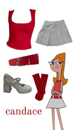 an image of a woman's clothes and accessories for her character from adventure time