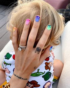 Hippie Nails, Colorful Nail, Edgy Nails, Neon Nails, Fire Nails, Funky Nails