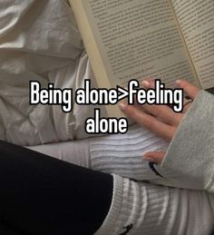 Aesthetic book with text 'being alone>feeling alone' over image When They Leave You On Read, Introvert Girl, Whisper Aesthetic, Brain Rot, Careless Whisper, Girl Boss Quotes, Boss Quotes, Online Diary, Dear Reader