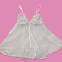 Brand New, Fits Size Small White Sheer Sleepwear For Sleepovers, White Sheer Sleepwear For Loungewear, White Sheer Loungewear, White Feminine Camisole For Wedding Night, White Camisole For Sleepover, White Coquette Camisole For Daywear, Sheer White Camisole For Wedding, White Sheer Camisole For Wedding, Sheer White Coquette Camisole