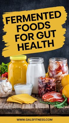 fermented foods for gut health on a wooden table Fermented Foods For Gut Health, Gut Healing Foods, Best Probiotic Foods, Foods For Gut Health, Probiotics Prebiotics, Gut Healing Recipes, Gut Health Recipes, Healing Foods, Probiotic Foods