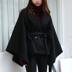 Product Description * Item: Women's Elegant Lapel Collar Wool Blend Bow-Tie Poncho Cape Jacket with Belt * Condition: 100% Brand New * Color:Black Khaki * Size:Asian S-6XL * Package:1pc Coat (without any accessories ）    Please note: 1.Please allow a little error due to manual measurement. 2.The color maybe a little difference because of the light,screen reflection etc. 3.If you are not sure what size to choose, you can tell us your height and weight, we will recommend the right size for you. Shipping 1. Your Item(s) will be shipped within 5-15 business days once payment received. 2. Standard shipping to US/UK,you may can get it in 10-20 Business days.   Standard Shipping for Airmail via Post Office 11-30 business Days Come(approximately within 30 days) ship to other country. 3.if you want Poncho Jacket Cape, Poncho Coat Outfit, Cape Coat Outfit, Belted Cape Coat, Cloak Outfit, Modern Cape, Fall Poncho, Shawl Coat, Poncho Outfit