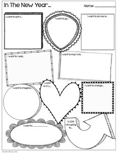 an assortment of frames and heart shapes